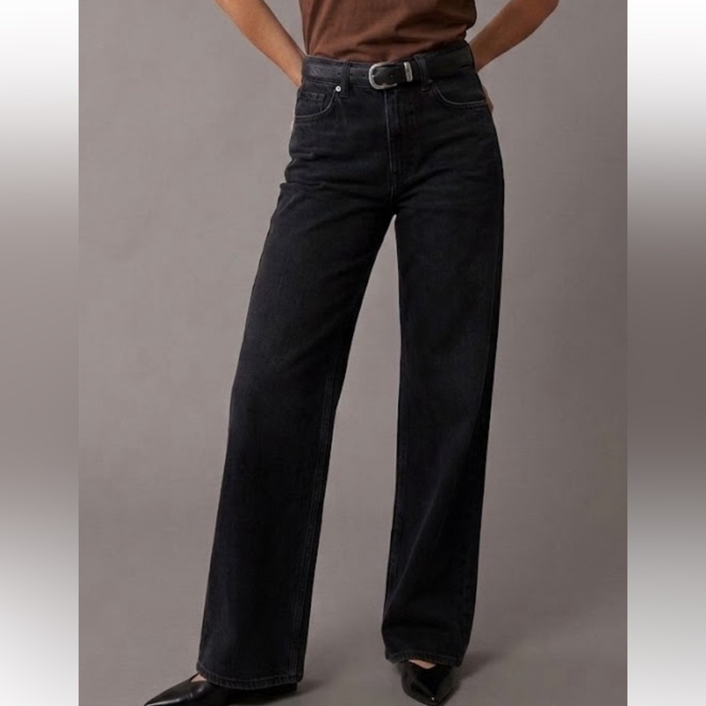 AE Dreamy Drape Stretch Curvy Super High-Waisted Baggy Wide-Leg Jean